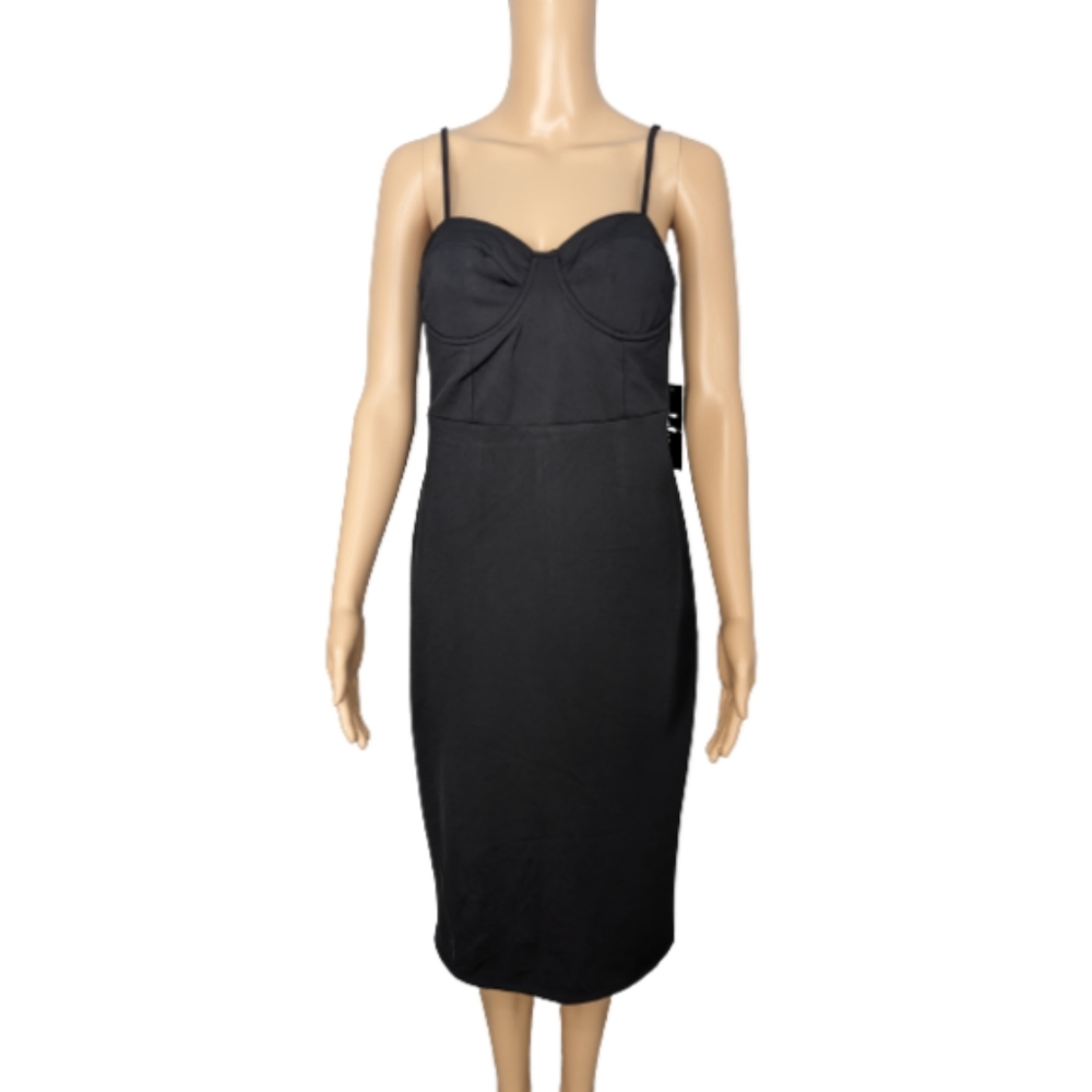 Lulu's Black Bodycon Cami Bustier Dress M